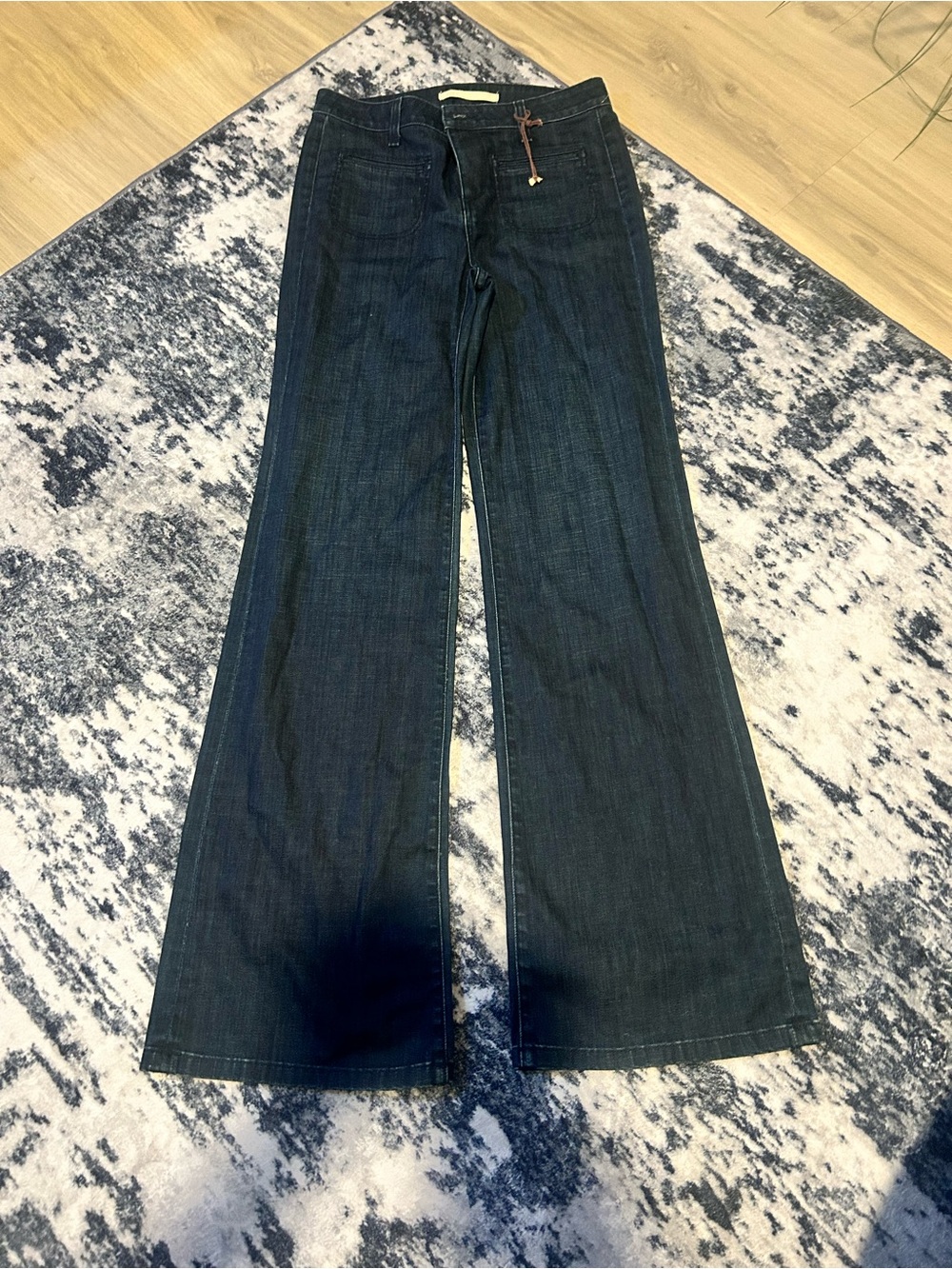 Vince Dark Blue Wide-Leg Jeans
